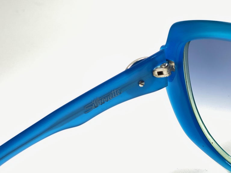 New Vintage Silhouette 583 Blue and Green Funk Germany 1980 Sunglasses For  Sale at 1stDibs
