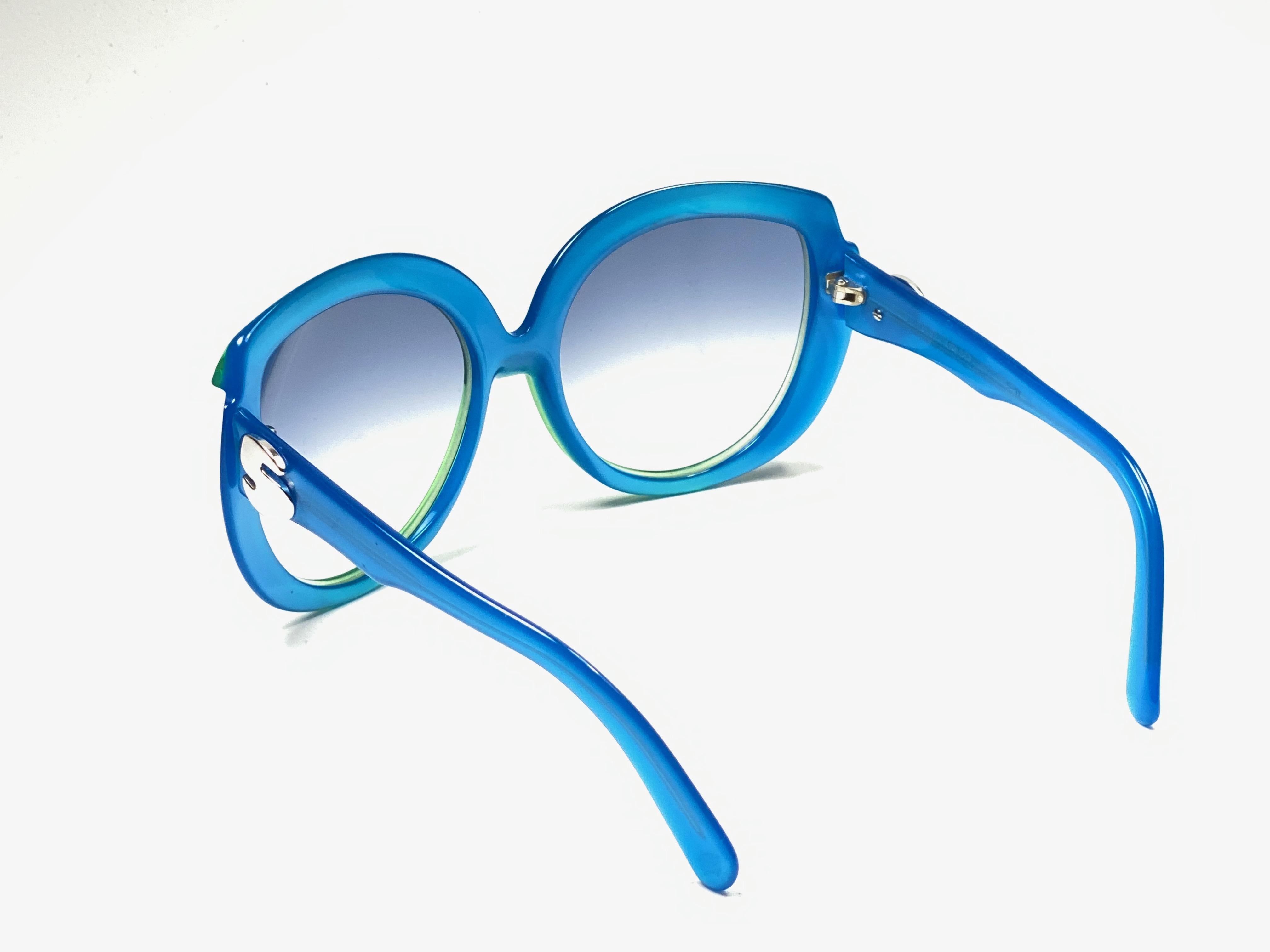 Neu Vintage Silhouette 583 Blau & Grün Funk Deutschland 1980 Sonnenbrille  für Damen oder Herren im Angebot