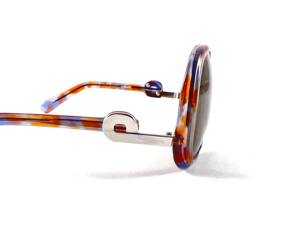 New Vintage Silhouette 585 Clear Oversized Silver Funk Germany 1970 Sunglasses For Sale 6