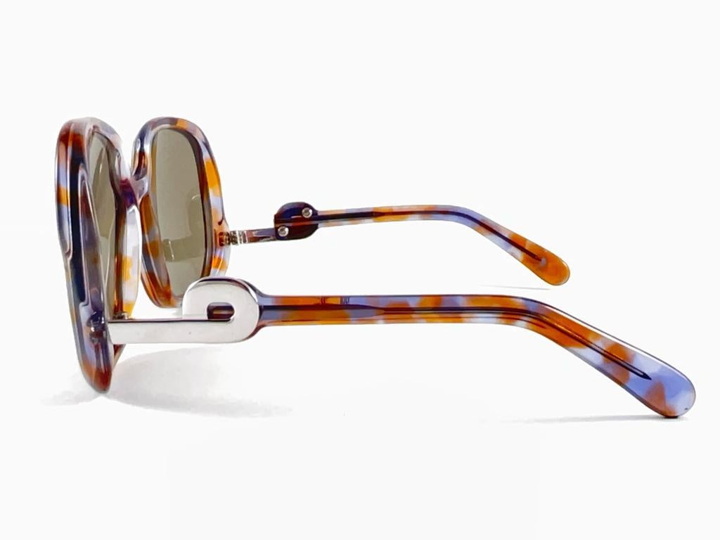 New Vintage Silhouette 585 Clear Oversized Silver Funk Germany 1970 Sunglasses  For Sale 7