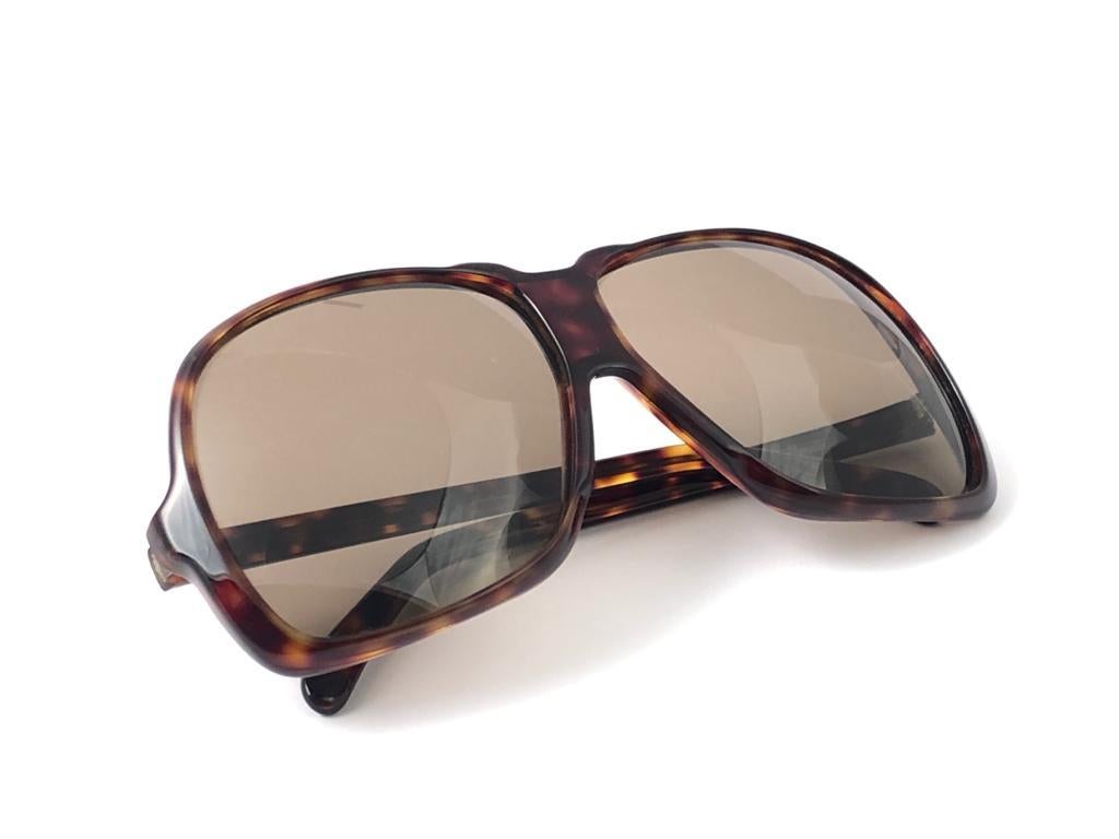 Brown New Vintage Silhouette 785 Oversized Tortoise Germany 1970 Sunglasses  For Sale