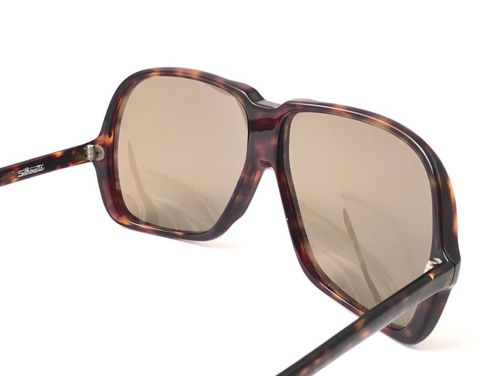 New Vintage Silhouette 785 Oversized Tortoise Germany 1970 Sunglasses  For Sale 1