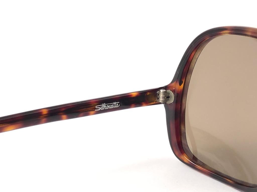 New Vintage Silhouette 785 Oversized Tortoise Germany 1970 Sunglasses  For Sale 2