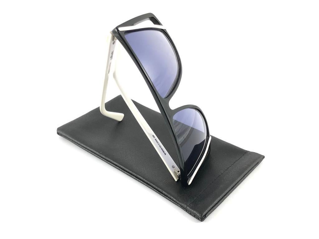 Neue Vintage Silhouette Schwarz & Weiß Grau Gläser 1980's Sonnenbrille im Zustand „Neu“ im Angebot in Baleares, Baleares