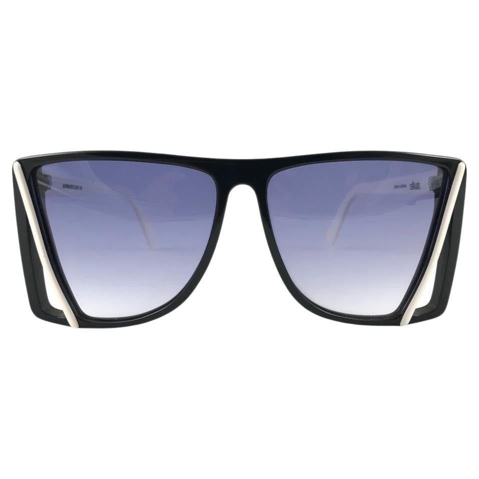 Nuevas gafas de sol Vintage Silhouette Black & White Grey Lenses 1980's