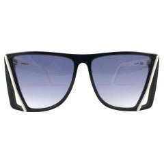 New Vintage Silhouette Black & White Grey Lenses 1980's Sunglasses