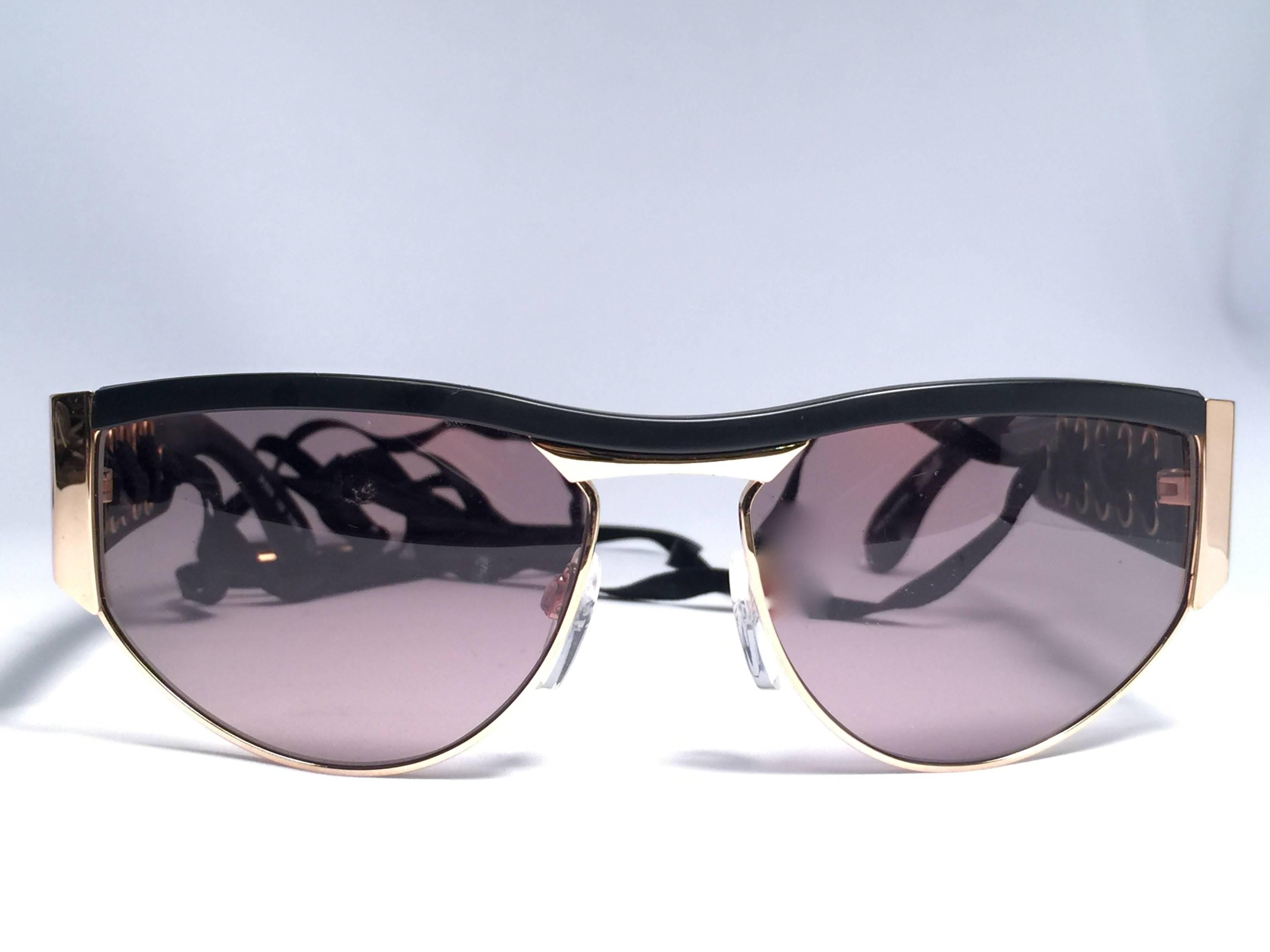 Gray New Vintage Silhouette Corset Iconic Purple Lenses 1980's Sunglasses For Sale