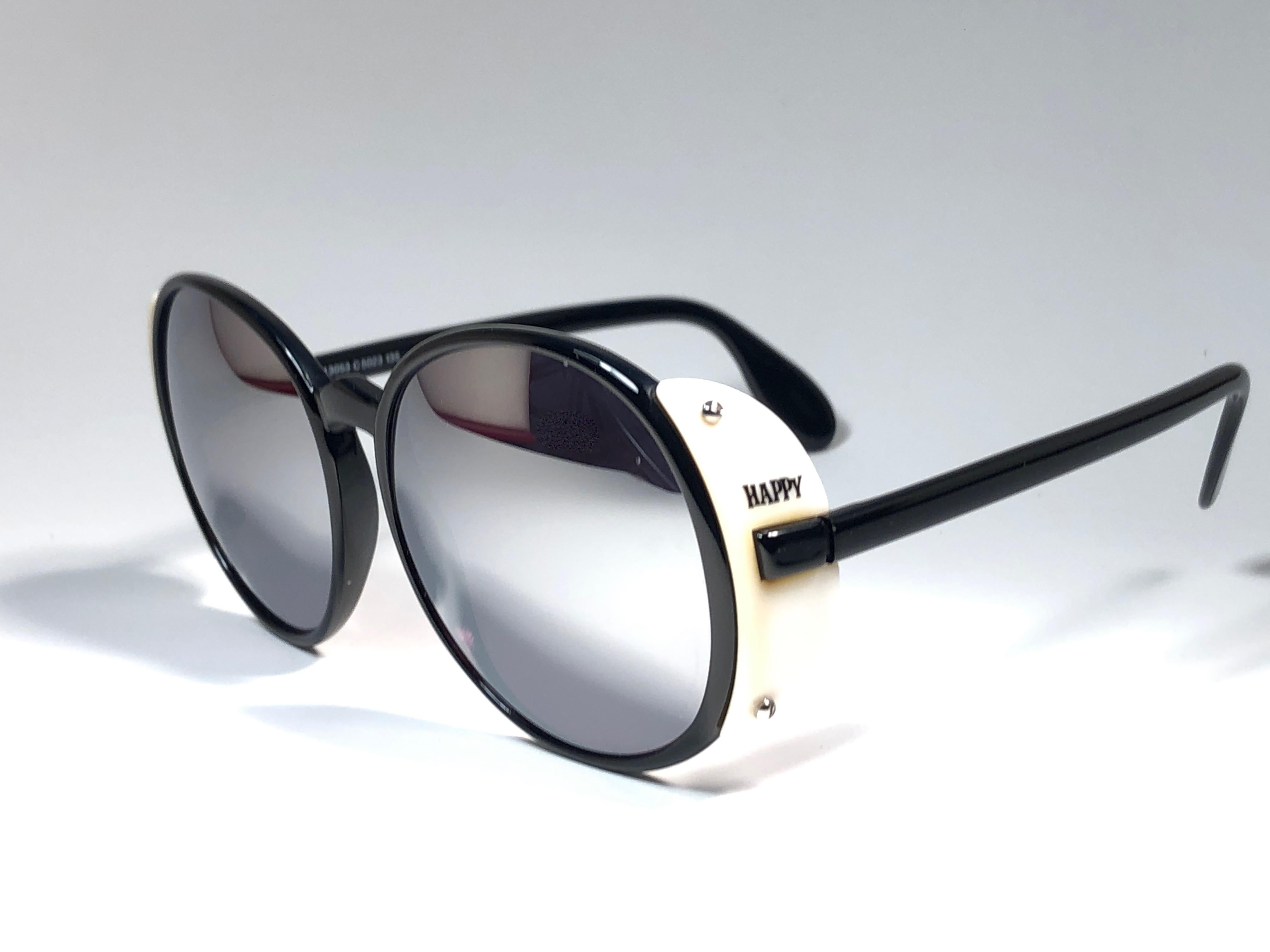 New Vintage Silhouette M3053 C Black & White 1980's Sunglasses For Sale 1