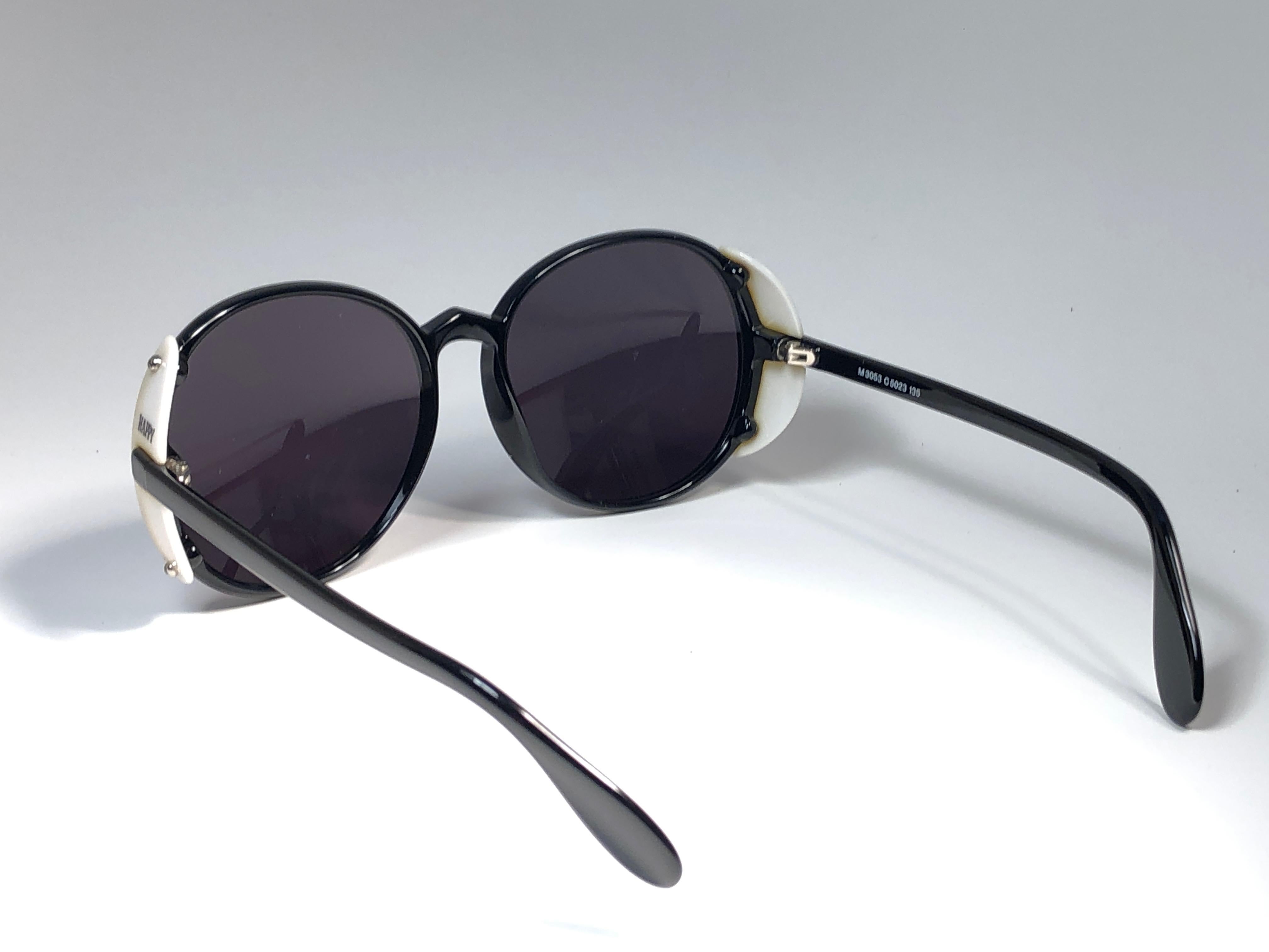 New Vintage Silhouette M3053 C Black & White 1980's Sunglasses For Sale 4
