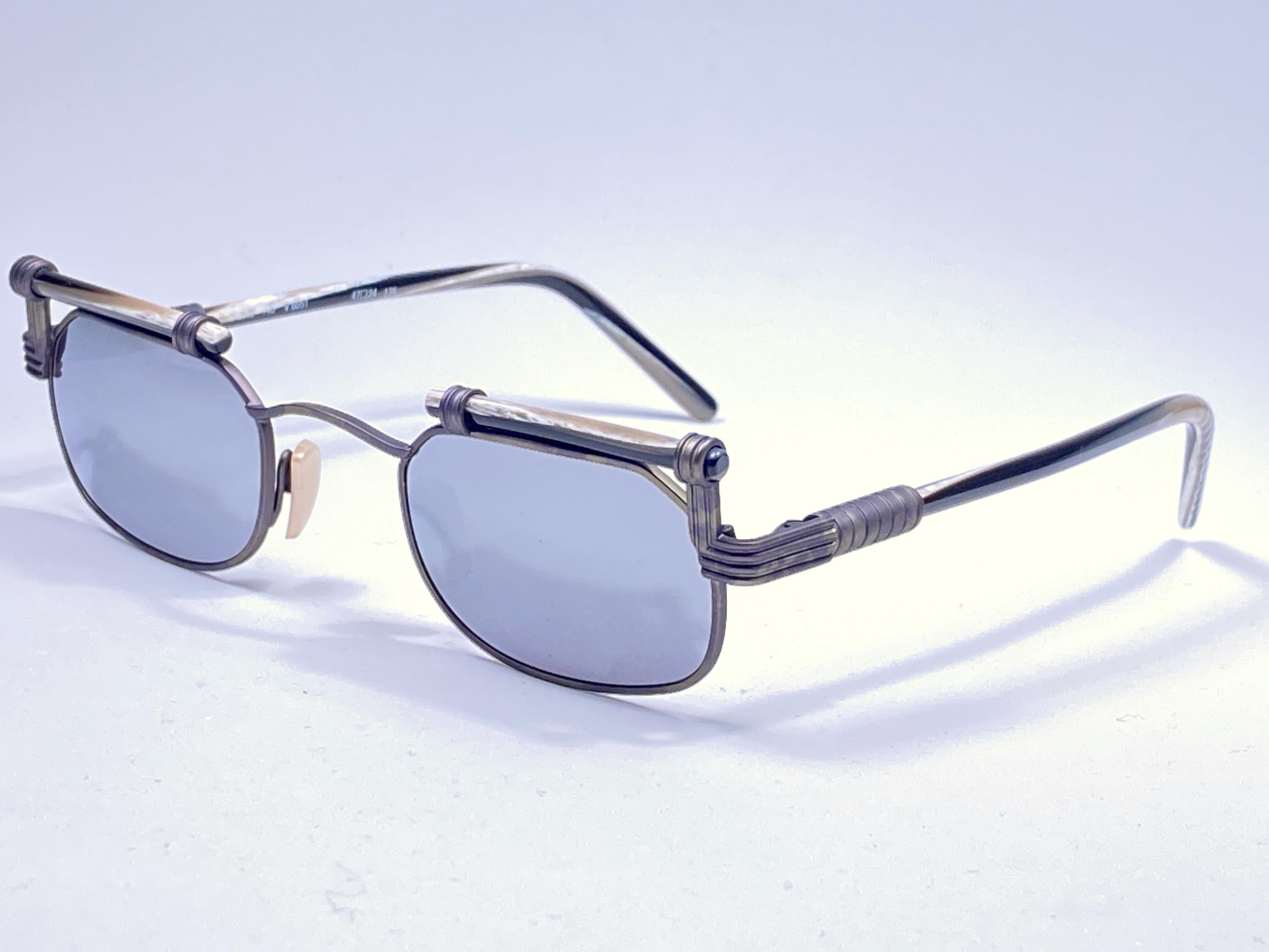 New Vintage Silhouette M9612 Bamboo Silver Germany 1990'S Sunglasses  For Sale 1