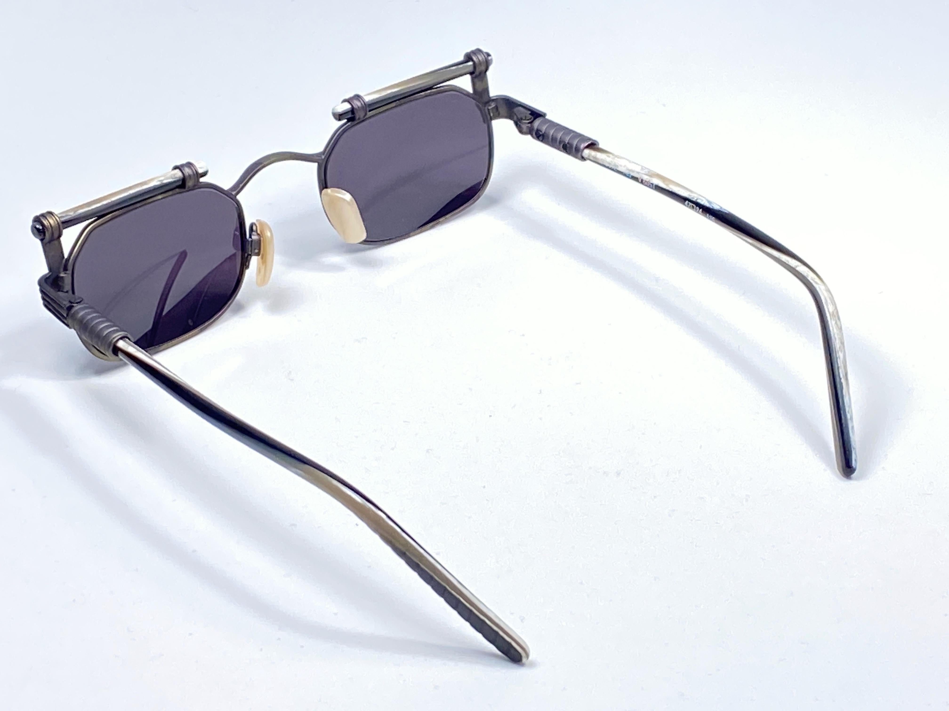 New Vintage Silhouette M9612 Bamboo Silver Germany 1990'S Sunglasses  For Sale 2
