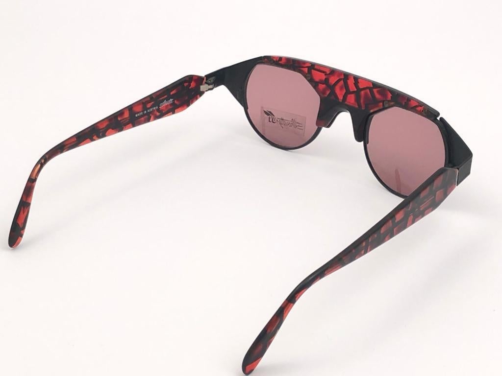 New Vintage Silhouette M9705 Mosaic Red 1980's Sunglasses Made in Austria For Sale 5