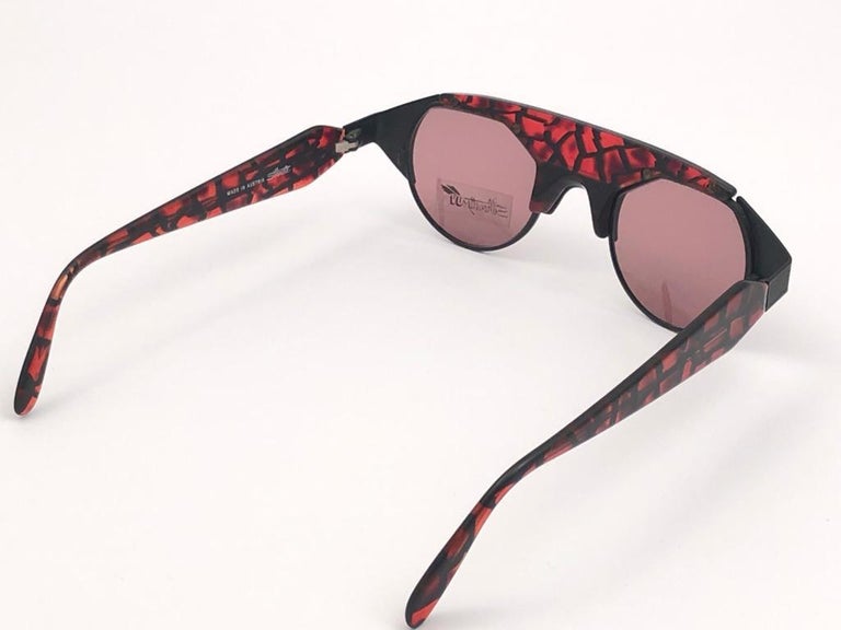 1980’s Silhouette Black & Red Detailed Sunglsses, Made in Austria 1980 main image 2