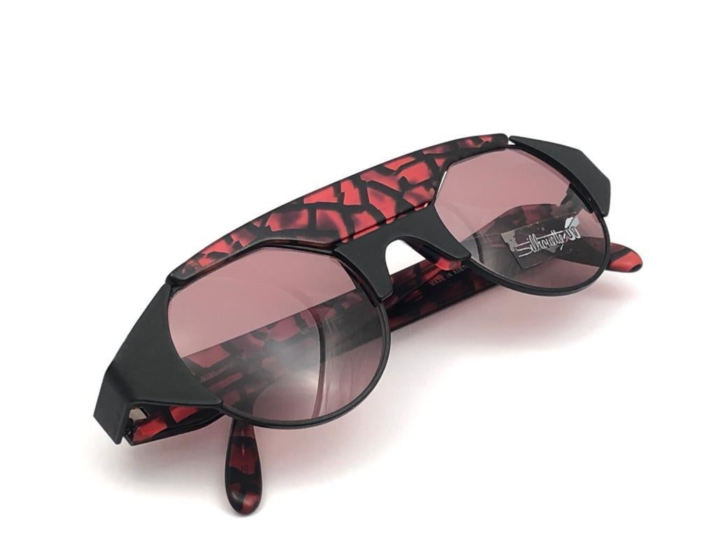 New Vintage Silhouette M9705 Mosaic Red 1980's Sunglasses Made in Austria For Sale 1