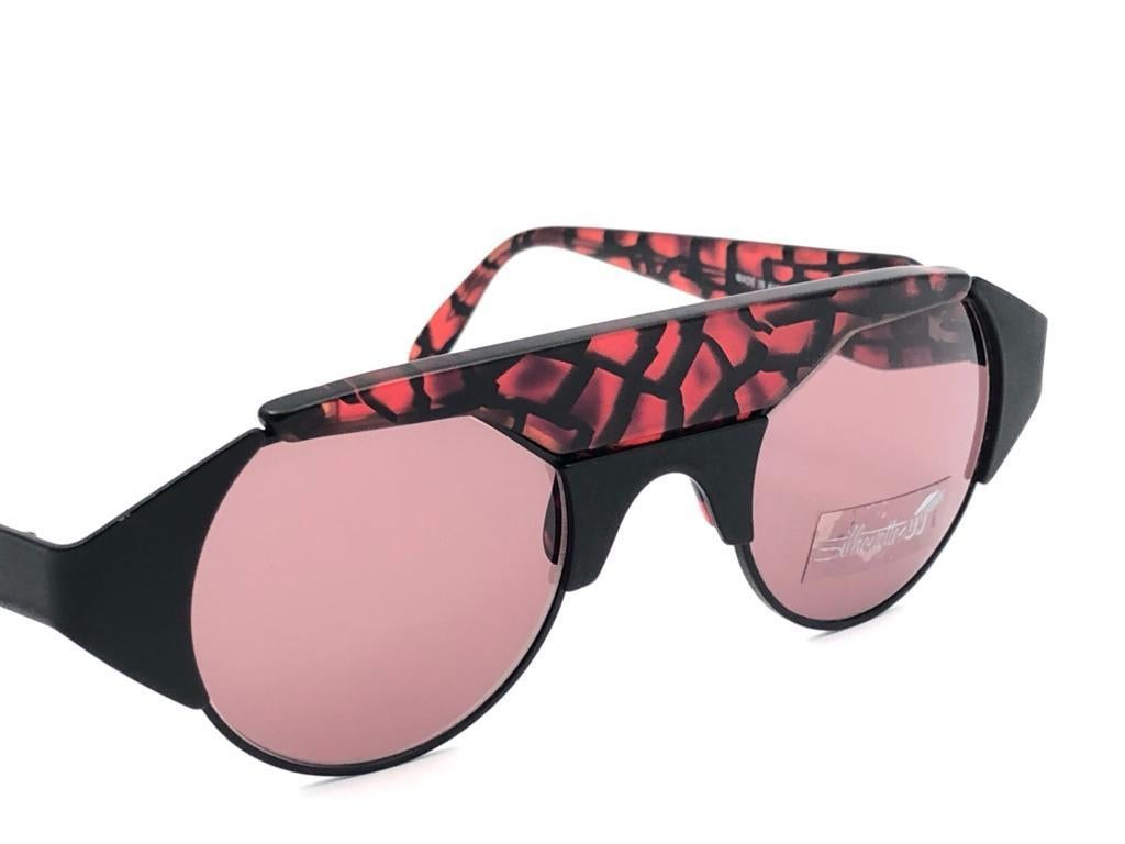 Vintage Silhouette M9705 Mosaikrote 1980er Sonnenbrille Made in Austria, Vintage im Angebot 2