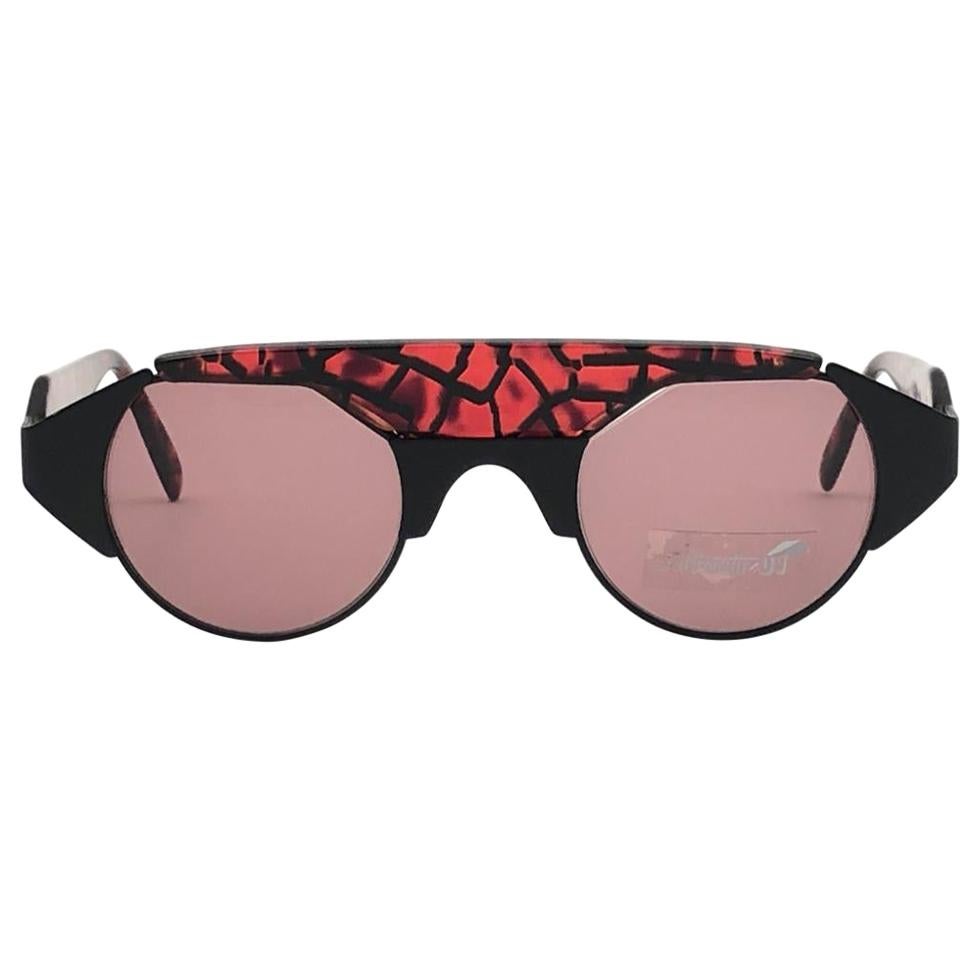 Vintage Silhouette M9705 Mosaikrote 1980er Sonnenbrille Made in Austria, Vintage im Angebot