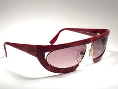 Vintage Silhouette Maske Futuristische M8020 Rote 1980er Sonnenbrille
