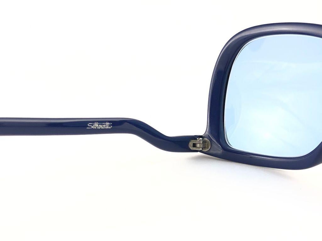 New Vintage Silhouette Mod 64 Blue & Green Funk Germany 1980 Sunglasses  In New Condition In Baleares, Baleares