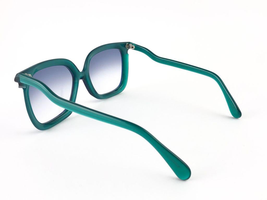 Grigio Nuovo Occhiali da sole vintage Silhouette Mod 70 Blue & Green Funk Germany 1980 in vendita