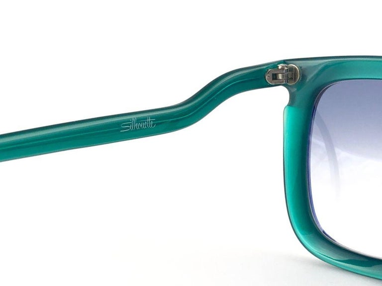 New Vintage Silhouette Mod 70 Blue and Green Funk Germany 1980 Sunglasses  For Sale at 1stDibs
