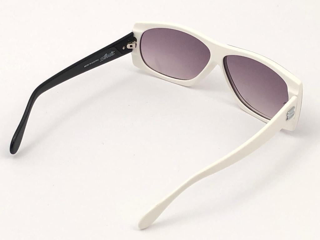 Neu Vintage Silhouette MOD3038 Schwarz & Weiß 1980er Sonnenbrille im Angebot 7
