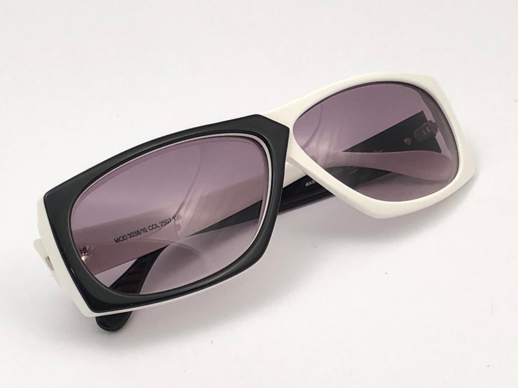 Neu Vintage Silhouette MOD3038 Schwarz & Weiß 1980er Sonnenbrille im Angebot 8
