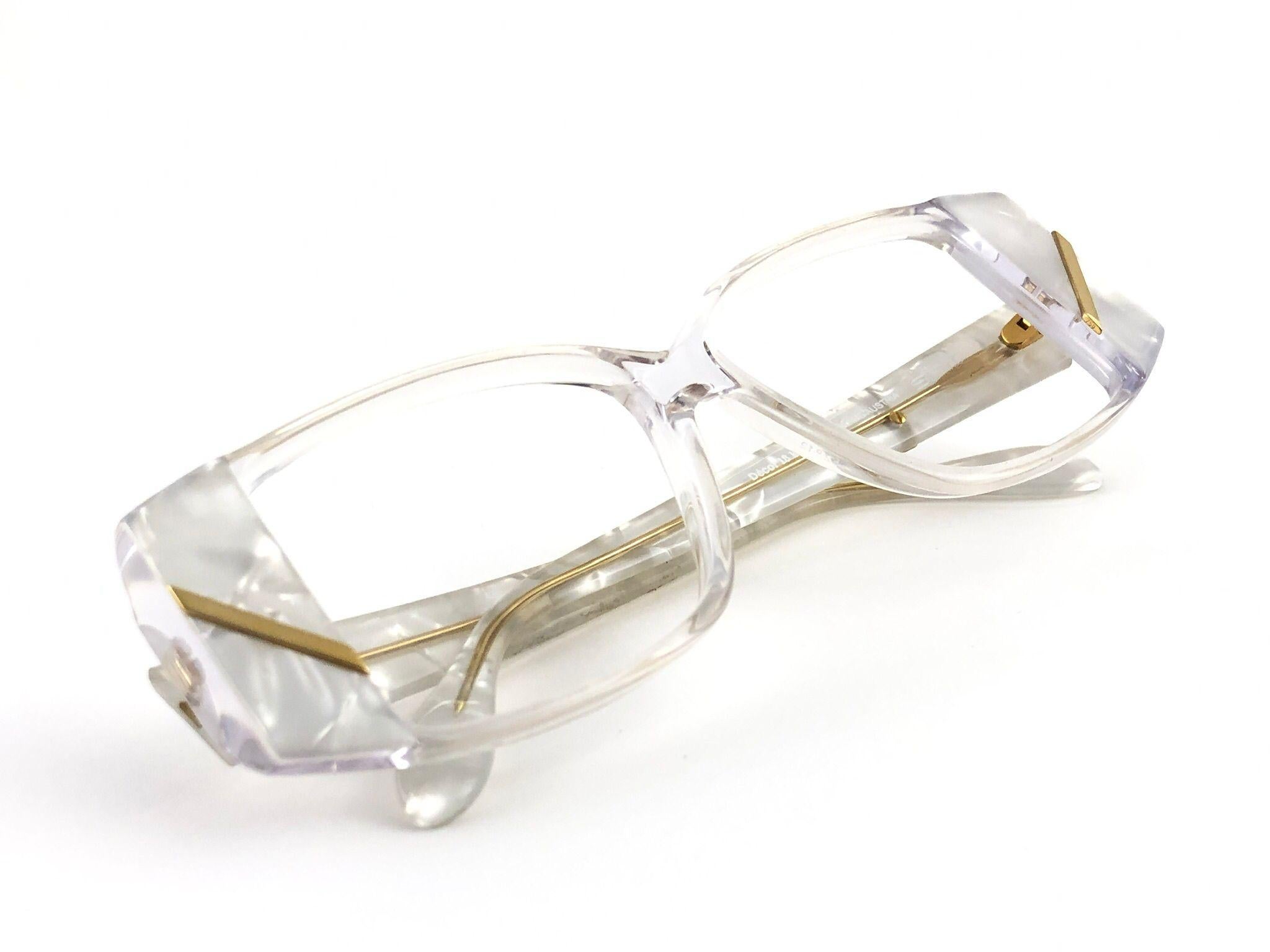 New Vintage Silhouette Mother of Pearl Decor 18Kt Gold 1970 Sunglasses Austria For Sale 3