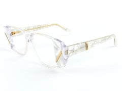 Nuovi occhiali da sole Vintage Silhouette Madreperla Decor Oro 18Kt 1970 Austria