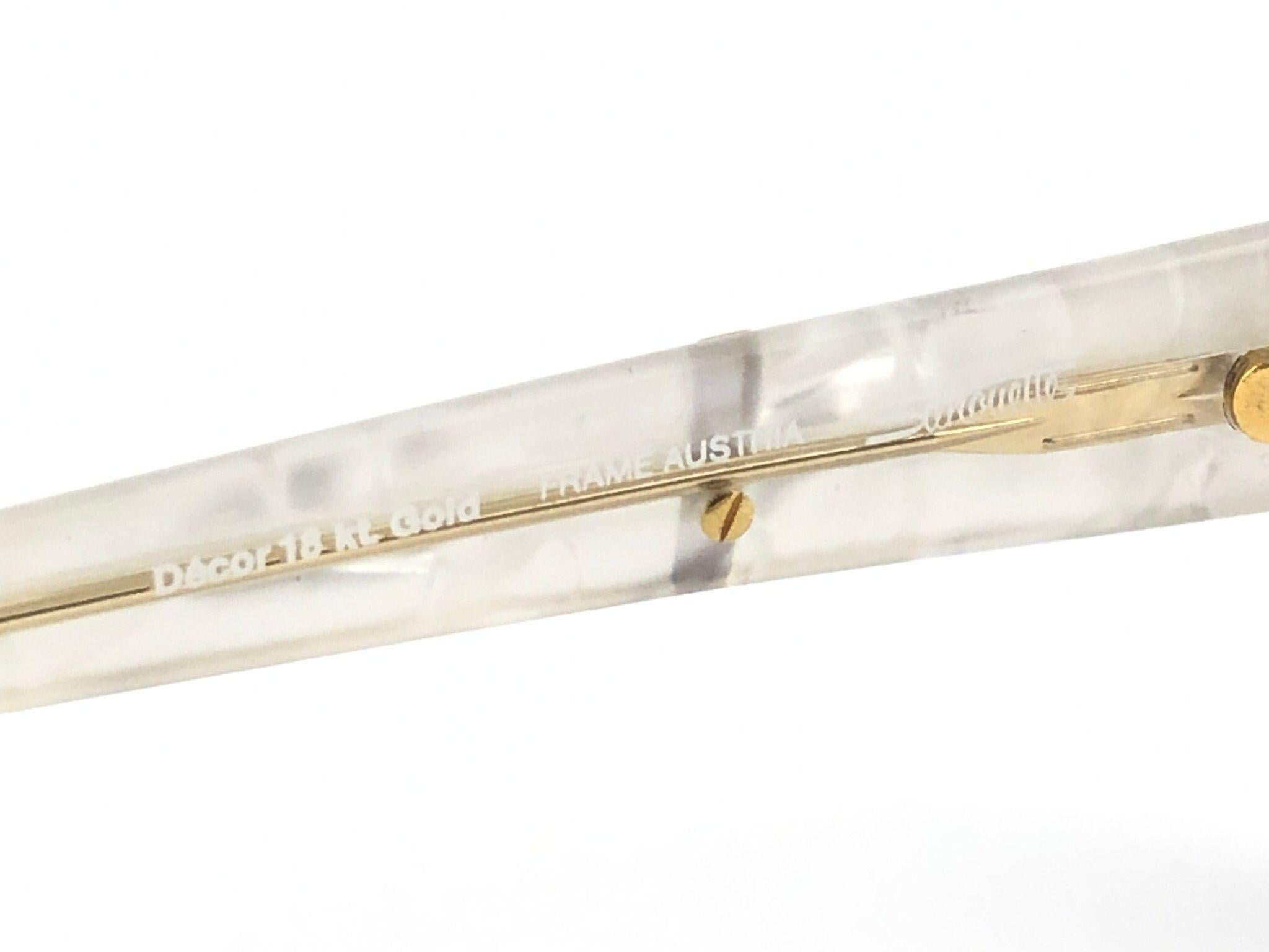 Nouvelles lunettes de soleil vintage en or 18 carats avec silhouette en nacre, Autriche, 1970 en vente 4