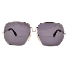 New Vintage Silhouette Silver Grey Lens Germany 1970 Sunglasses