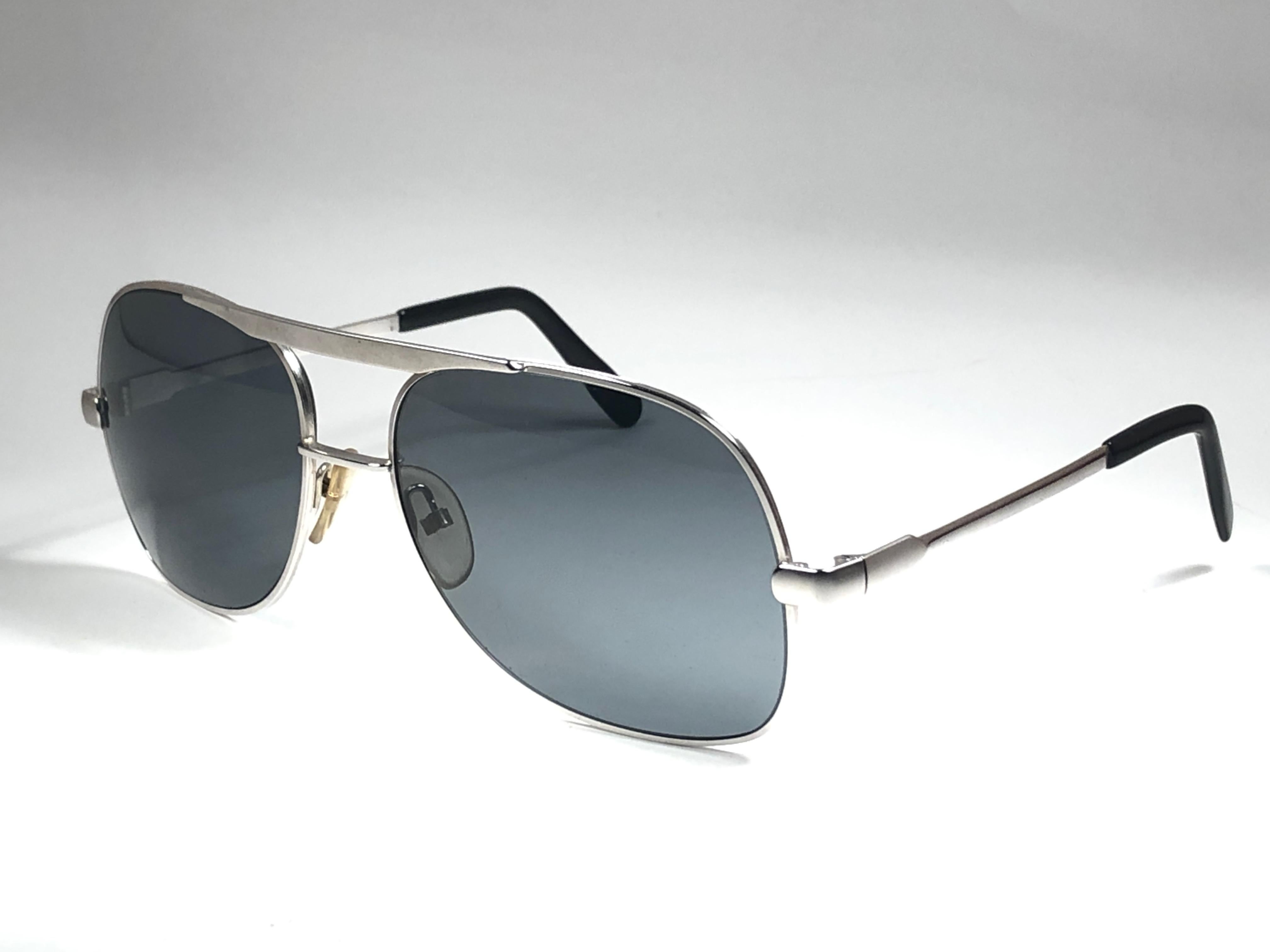 Women's or Men's New Vintage Silhouette Silver Oversized Germany 1970 Sunglasses 