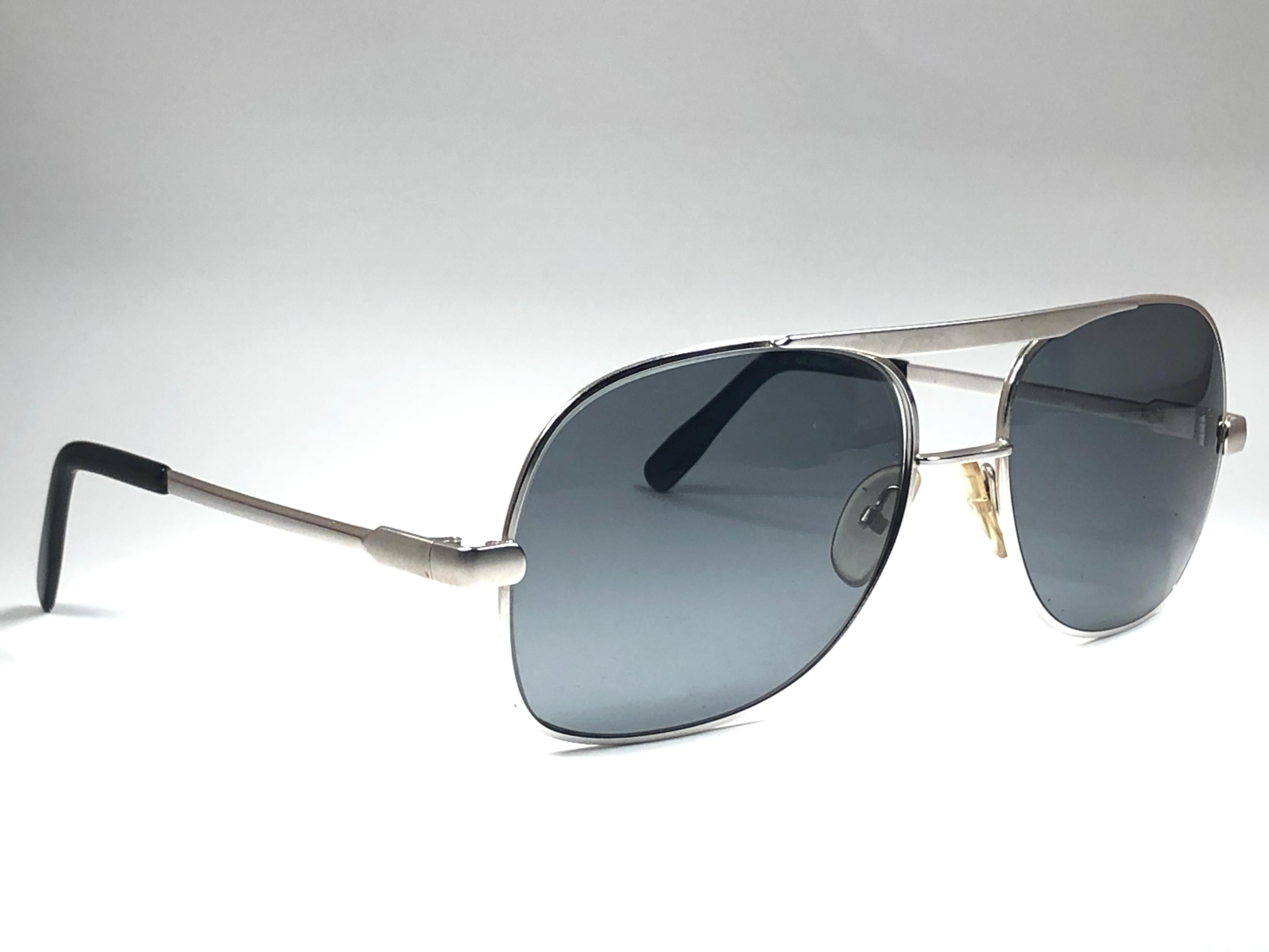 New Vintage Silhouette Silver Oversized Germany 1970 Sunglasses  1