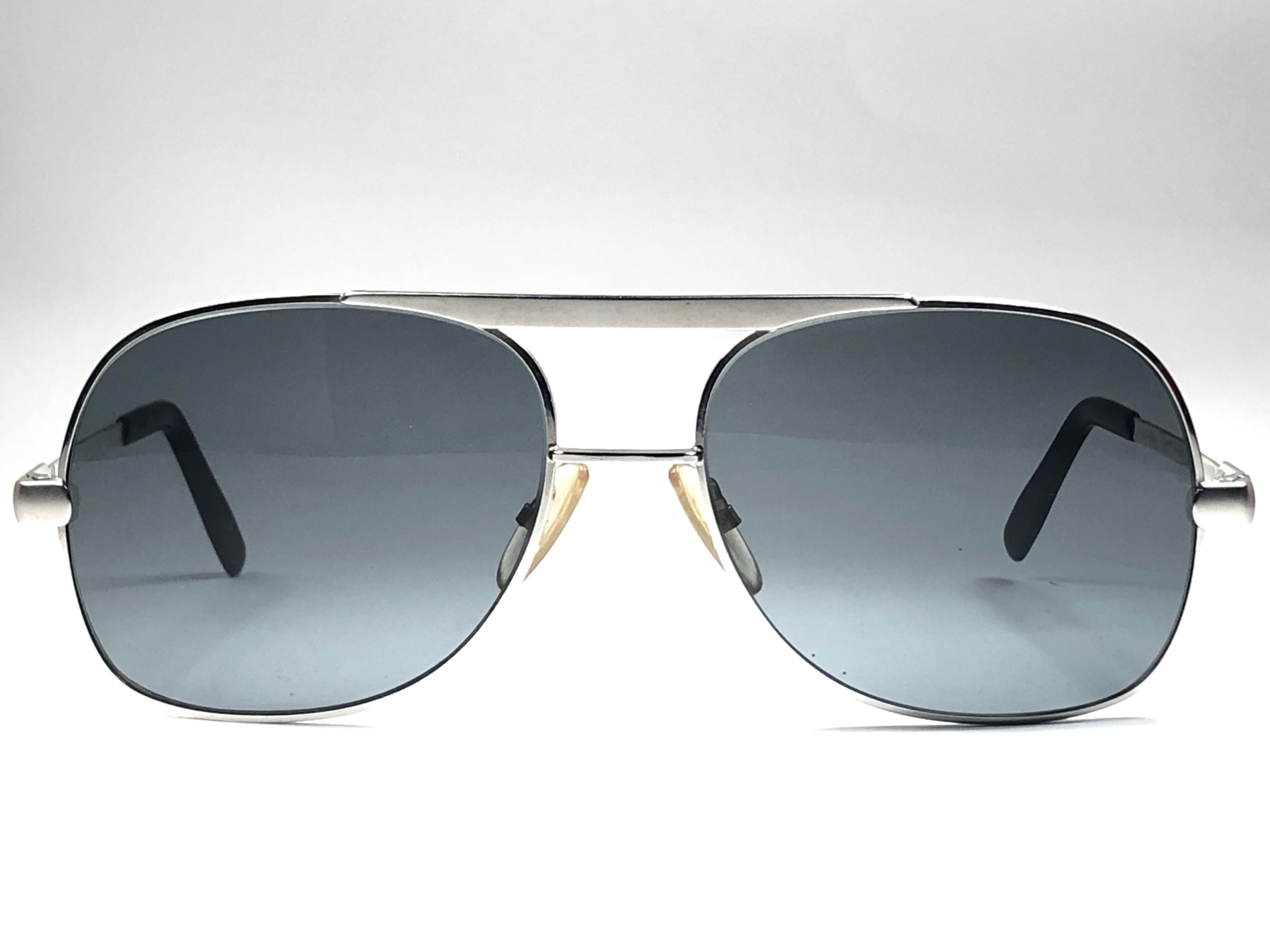 New Vintage Silhouette Silver Oversized Germany 1970 Sunglasses  2