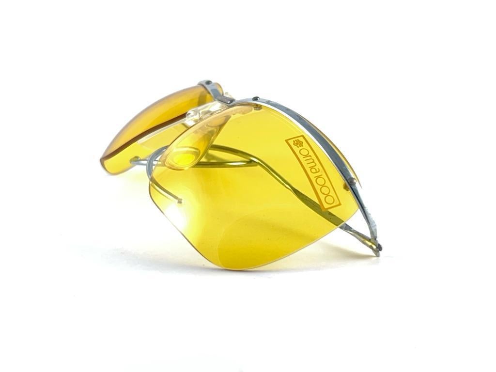 New Vintage Sol Amor Silver Lightweight Rimless Wrap Frame Sunglasses 60s France 7