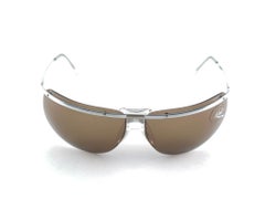 Neu Vintage Sol Amor Silber leichte Randlose Wickelrahmen-Sonnenbrille mit Wickelrahmen, 60er Jahre, Frankreich, Vintage