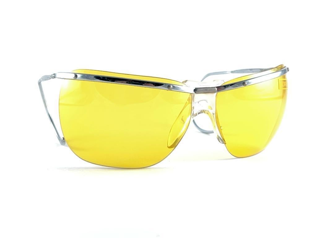 Women's or Men's New Vintage Sol Amor Silver Lightweight Rimless Wrap Frame Sunglasses 60s France