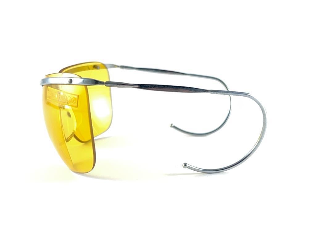 New Vintage Sol Amor Silver Lightweight Rimless Wrap Frame Sunglasses 60s France 2