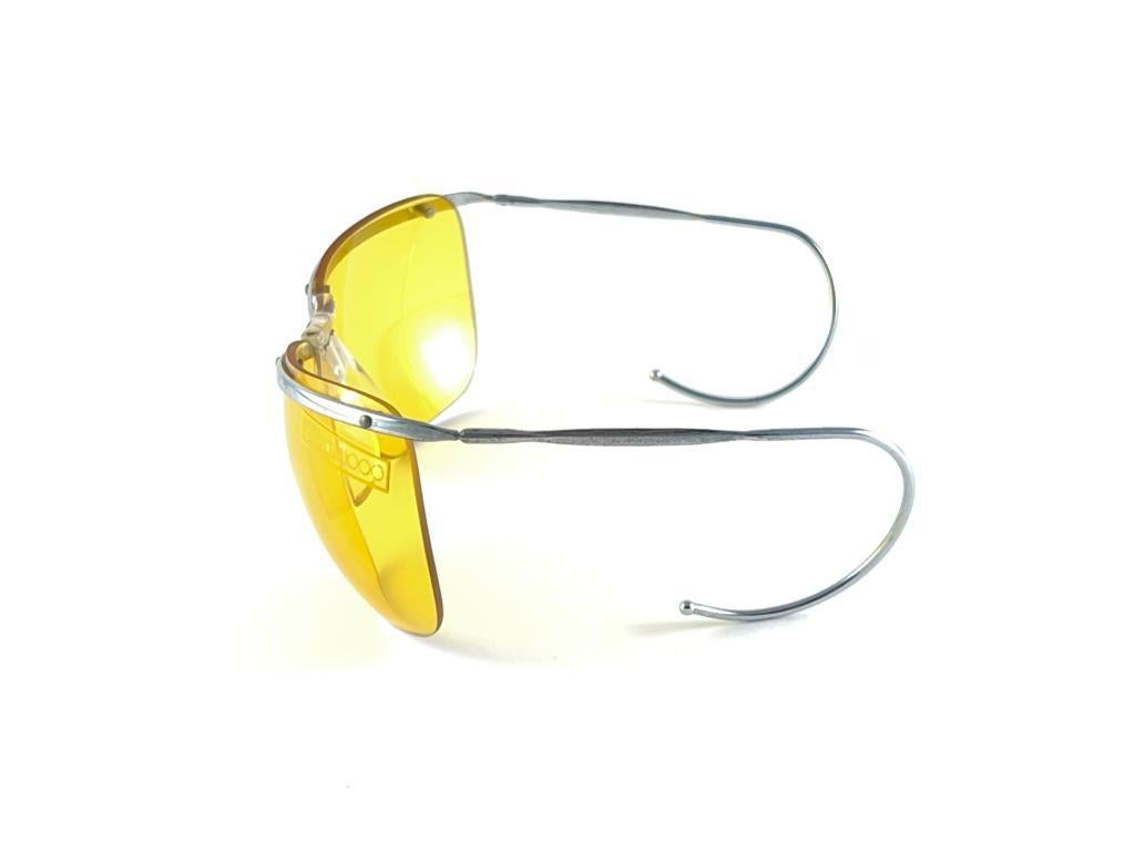 New Vintage Sol Amor Silver Lightweight Rimless Wrap Frame Sunglasses 60s France 3
