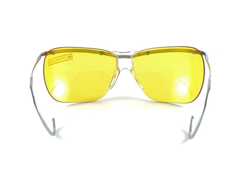 New Vintage Sol Amor Silver Lightweight Rimless Wrap Frame Sunglasses 60s France 5