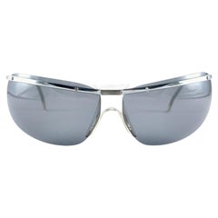 Nuevo Vintage Sol Amor Gafas de sol de montura envolvente sin montura, ligeras y plateadas 60S Francia