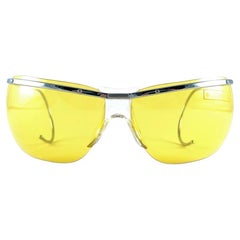 New Vintage Sol Amor Silver Lightweight Rimless Wrap Frame Sunglasses 60s France