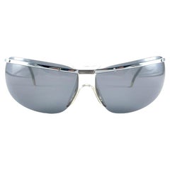 New Vintage Sol Amor Silver Lightweight Rimless Wrap Frame Sunglasses 60S France