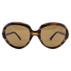 Nueva montura Vintage Solid Oversized Tortoise Lenses Brown 70'S Made in France