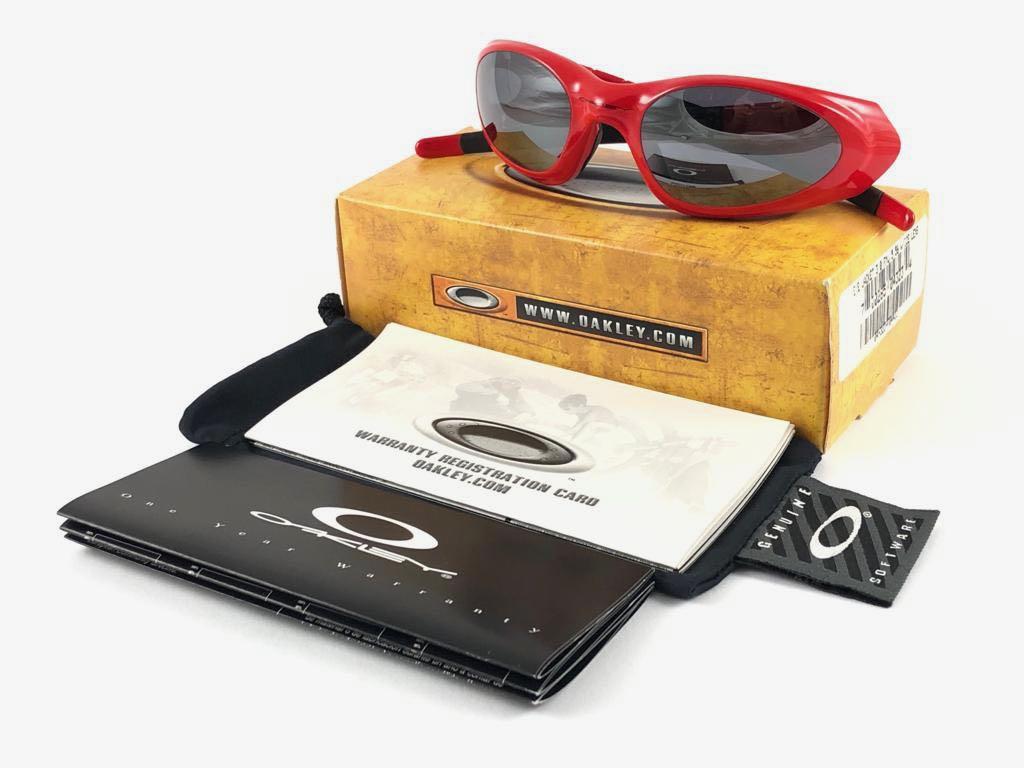 New Vintage Sports Oakley Eye Jacket Red 3.0 Iridium Lenses 1999 Sunglasses 4