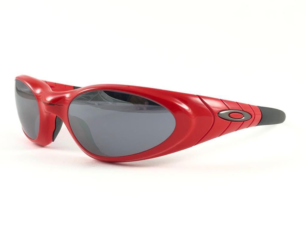 New Vintage Sports Oakley Eye Jacket Red 3.0 Iridium Lenses 1999 Sunglasses 1