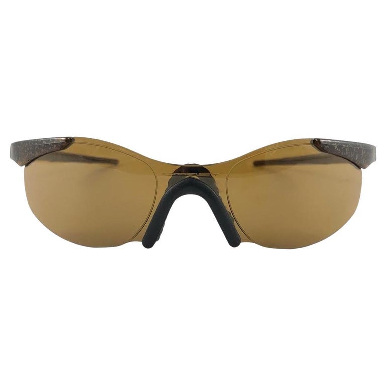 New Vintage Sports Oakley Gold Iridium Lenses 1999 Sunglasses For Sale