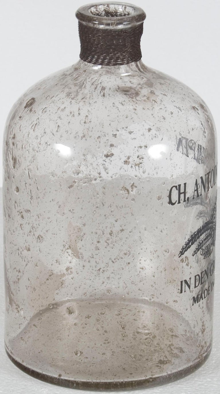 New Vintage Style Bubble Glass Decorative Bottle Vase For Sale at