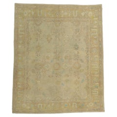 New Vintage-Style Turkish Oushak Rug with Soft Earth-Tone Colors