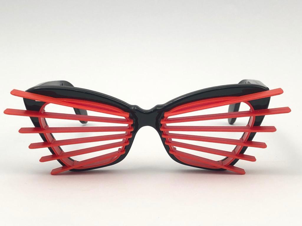 Brown New Vintage Sun Slatz Shutter Shades Sunglasses 1950's Made in France For Sale