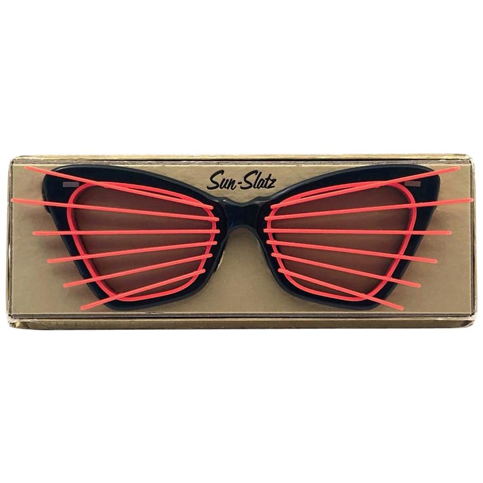 New Vintage Sun Slatz Shutter Shades Sunglasses 1950's Made in France